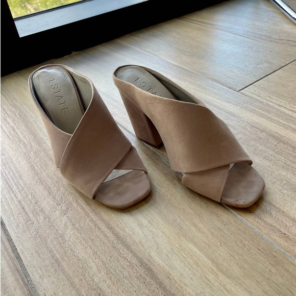 1. State Tan Heeled Mules - Picture 2 of 4